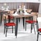 Flash Furniture Red Vinyl Dining Chairs - Walnut Wood Backs, 2PK 2-XU-DG6V5RDV-NAT-GG - alternate 2